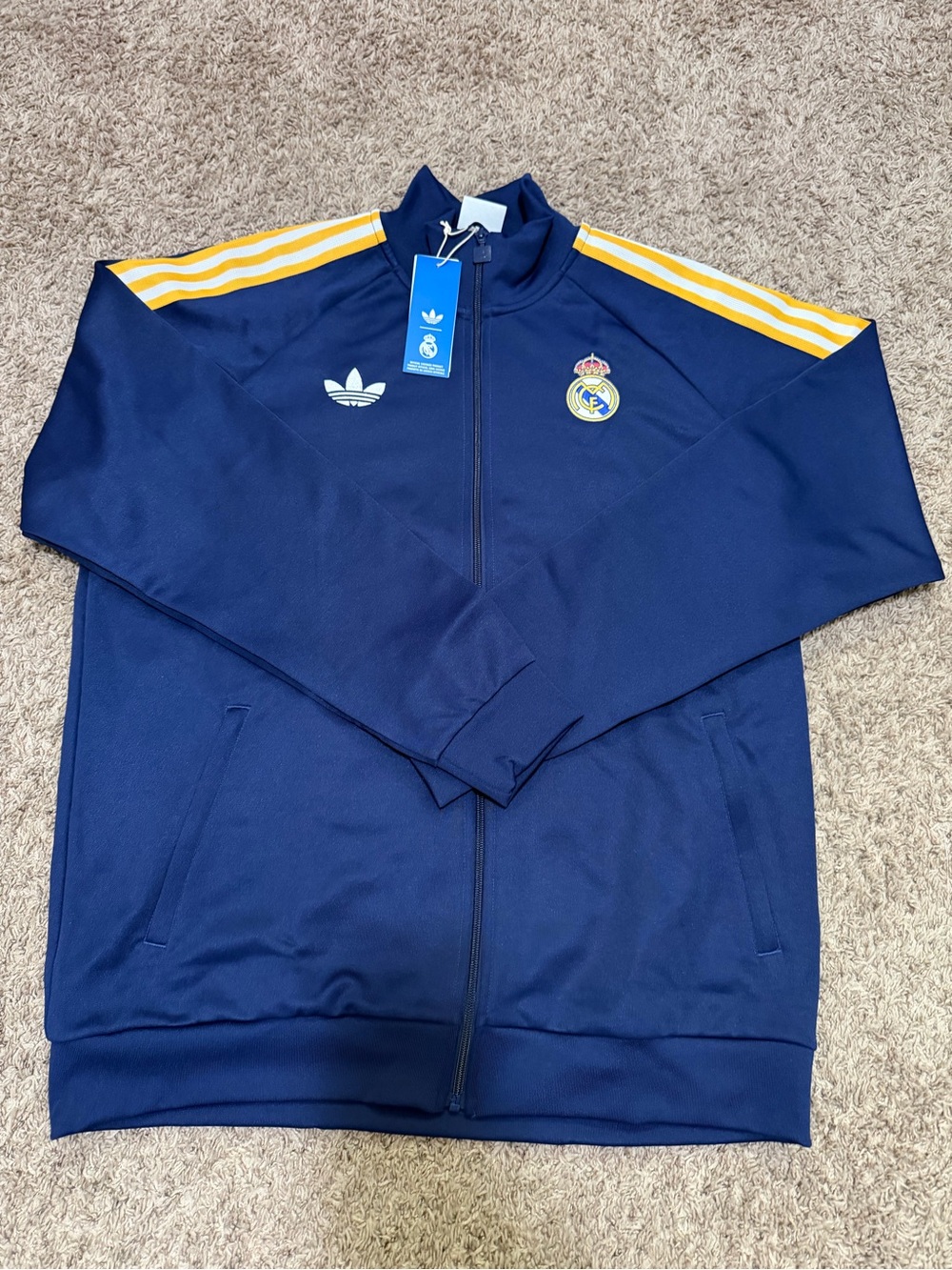 adidas Real Madrid Originals Track Top Tracksuit Jacket Classic Logo Men Sz XL